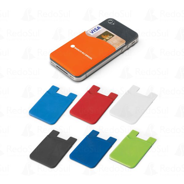 Porta Cartão Personalizado para Smartphone em Silicone